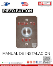 Manual de Instalacion BEA PIEZO BUTTON, ADS Puertas y Portones Automaticos S.A. de C.V.